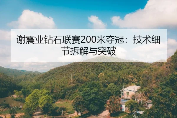 谢震业钻石联赛200米夺冠：技术细节拆解与突破